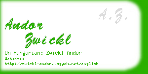 andor zwickl business card